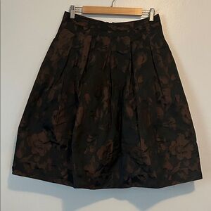 Talbots satin knee length brown and black dress skirt, size 4